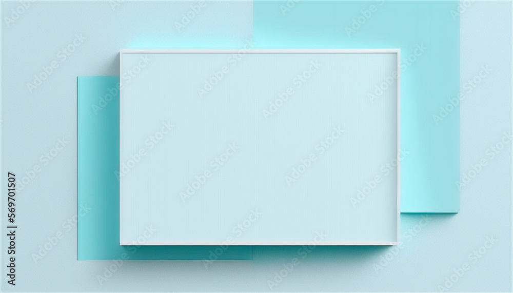 Pastel blue empty paper texture background template, banner for advertising. Rectangular geometric shapes. Copy space. space for text. AI generated. Pastel blue empty paper texture background template, banner for advertising. Rectangular geometric shapes. Copy space. space for text. AI generated.