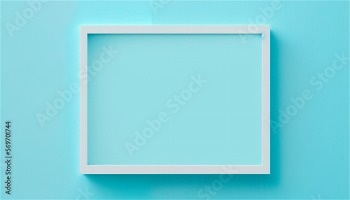 Pastel blue empty paper texture background template, banner for advertising. Rectangular geometric shapes. Copy space. space for text. AI generated.