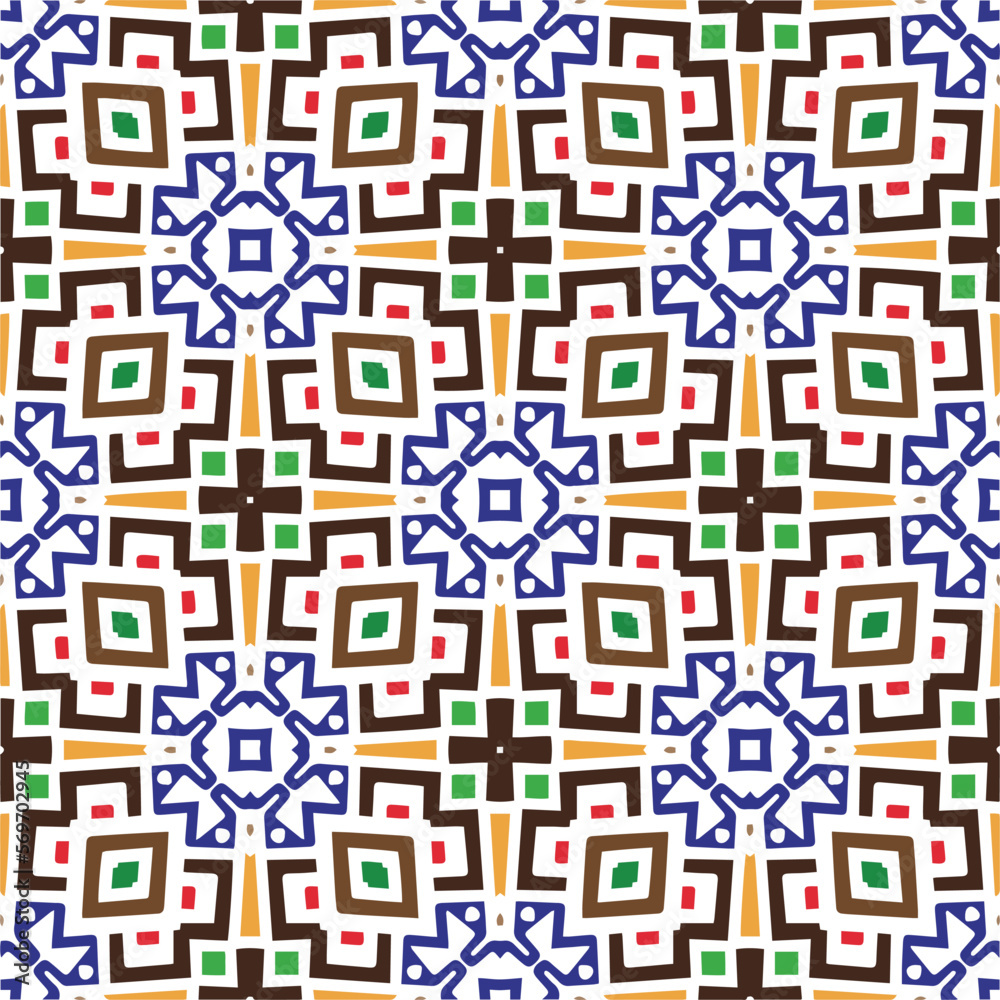 Vector geometric ornament in ethnic style. Seamless pattern with abstract shapes, repeat tiles. Repeating pattern for decor, textile and fabric. Vector geometric ornament in ethnic style. Seamless pattern with abstract shapes, repeat tiles. Repeating pattern for decor, textile and fabric.