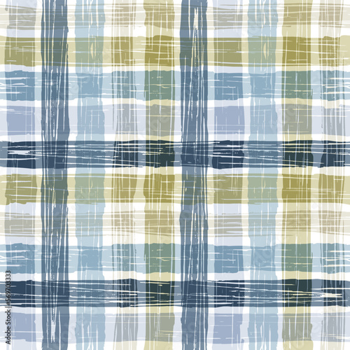 Gingham seamless pattern. watercolors checkered plaid, rustic tartan background, vector spring picnic textile, rustic farmhouse print