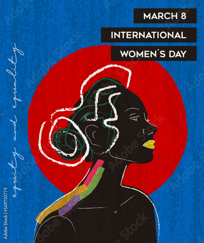 International Women Day abctract silhouette woman poster illustration