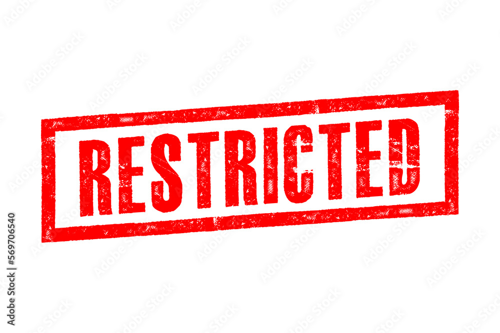 Restricted stamp on white background. Sign, label, sticker. Restricted stamp on white background. Sign, label, sticker.