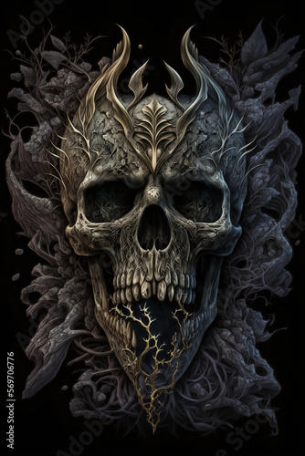 Dark and ominous Skull AI generated  © Techtopia Art