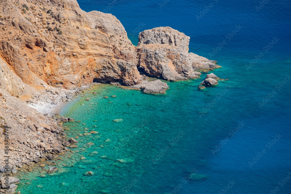 Amorgos island coastline. Cyclades, Greece