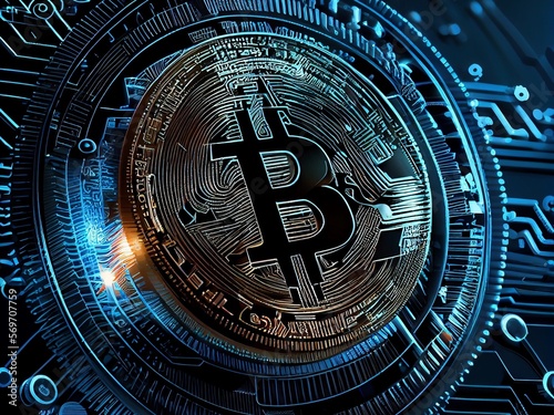Bitcoin crypto currency  wallpaper business future exchange AI Generative