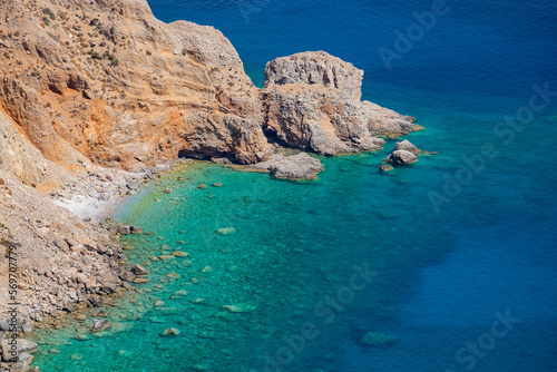 Amorgos island coastline. Cyclades, Greece