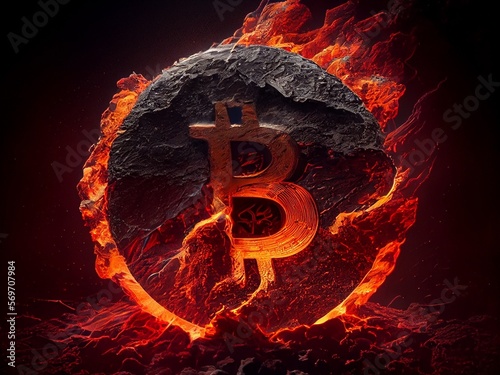 Bitcoin crypto currency, wallpaper business future exchange AI Generative