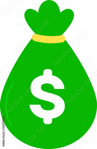 Green money bag