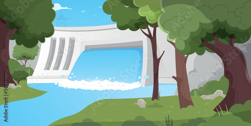 Dam in forest