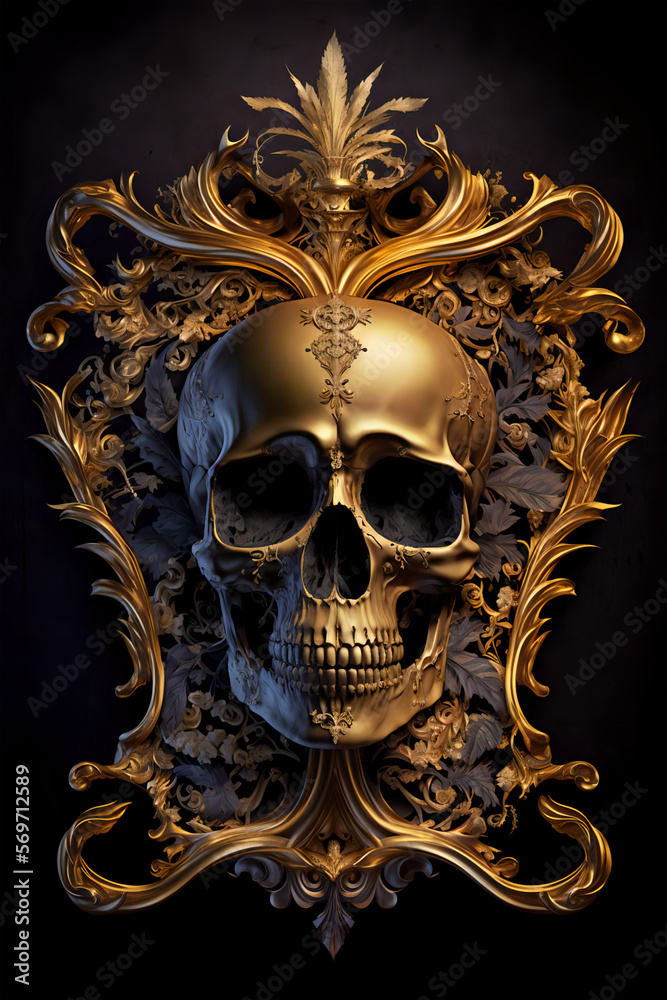Mystical Fantasy Skull Surreal Skull Art | AI Generated