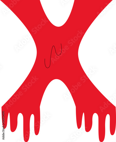 Letter X Blood Text Effect