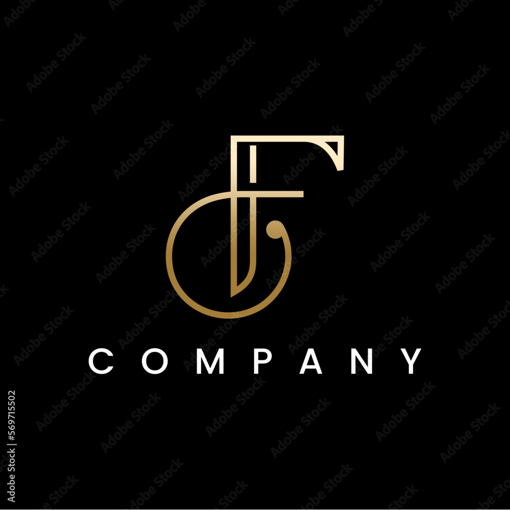 Letter F Luxury Line Logo Design Letter F Luxury Line Logo Design