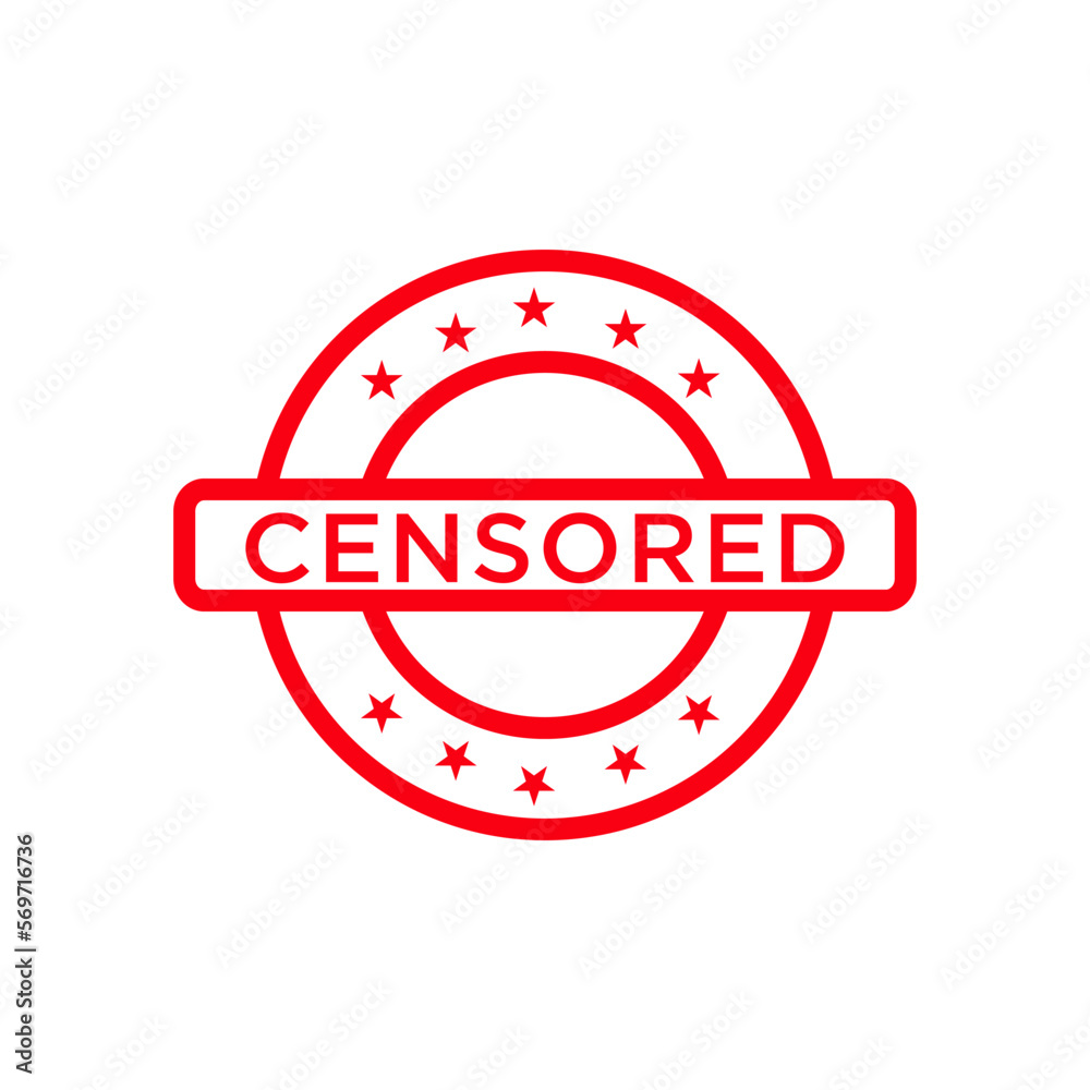 Censored stamp icon vector logo design template Censored stamp icon vector logo design template