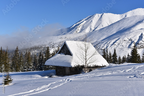 Tatry, Dolina Gąsienicowa, zima, śnieg, mróz, pogoda