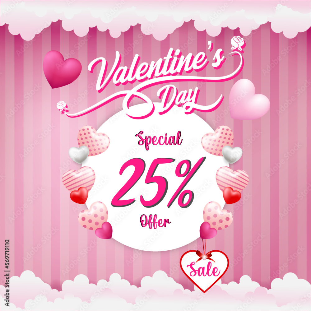 Valentine's day sale banner template or sale template Valentine's day sale banner template or sale template