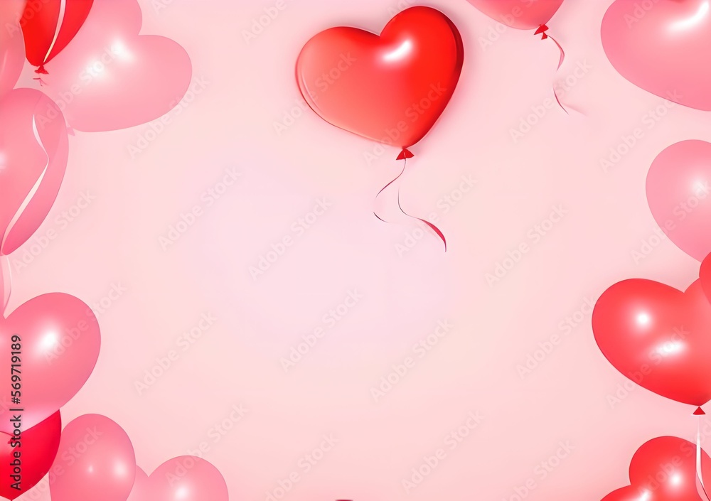 heart shaped balloons for celebration, generated in AI