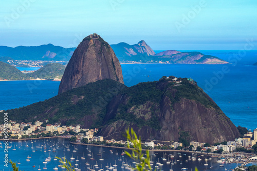 Rio de Janeiro, RJ, Brazil, 01/22/2023 - Sugar Loaf Mountain and Botafogo Cove - view from Dona Marta Belvedere photo