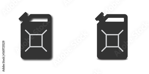 Gas canister icon with shadow. Flat vector illustration.