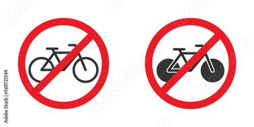 Bike forbidden icon. No bicycle sign. Vector illustration.