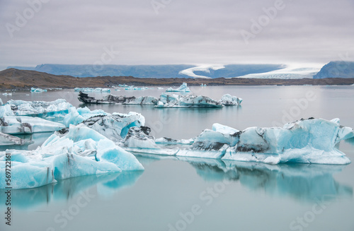 Icebergs in the Jokulsarlon Lagoon in summer season  Iceland