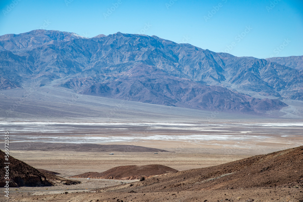 looking across death valley California to the mountains on the westside