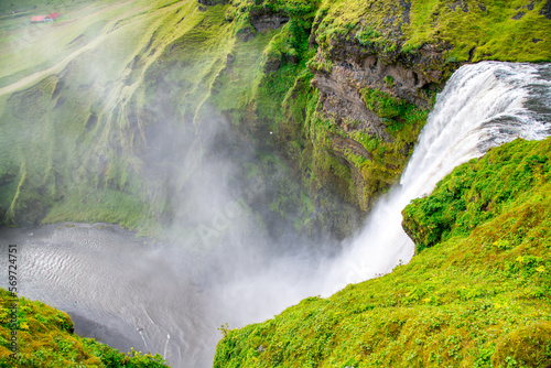 Hestavadsfoss waterfalls in summer season, Iceland