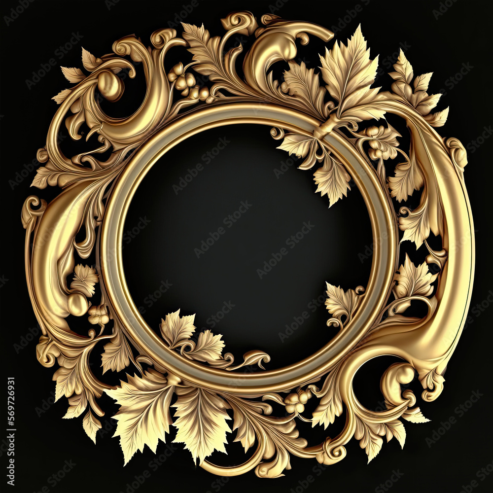 Vintage round frame decor baroque antique Vector Image
