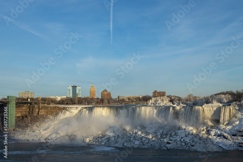 Niagara Falls is a city on the Niagara River, in New York State. It’s known for the vast Niagara Falls, which straddle the Canadian border. In Niagara Falls State Park, the Observation Tower. photo