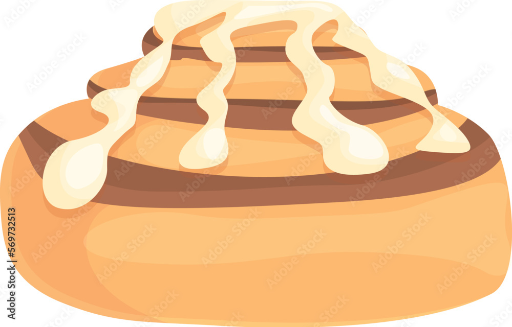 Food cinnamon roll bun icon cartoon vector. Swirl bread. Cinammon cake Food cinnamon roll bun icon cartoon vector. Swirl bread. Cinammon cake