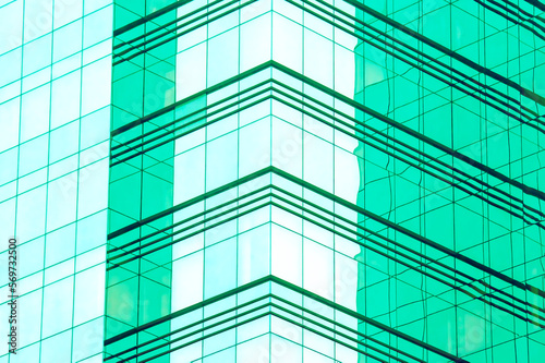 glass facade of a large modern building