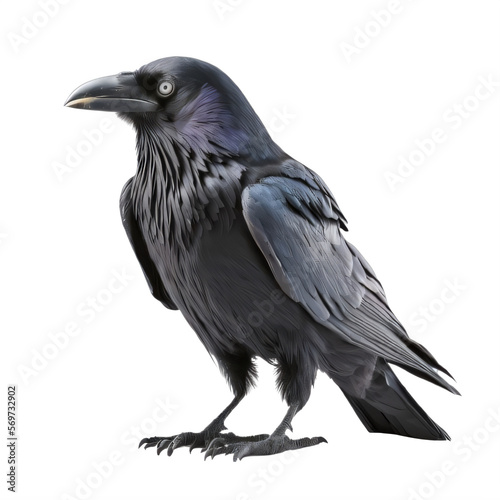 raven on a transparent background png isolated Generative Ai