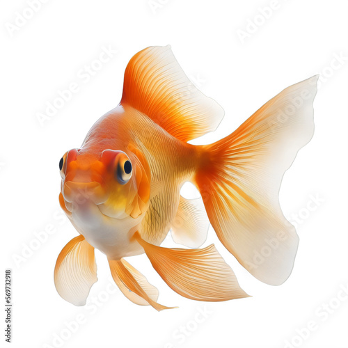 Fototapeta goldfish on a transparent background png isolated Generative Ai