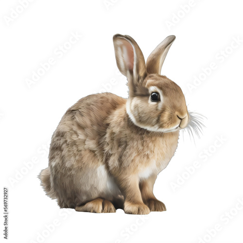 rabbit on a transparent background png isolated Generative Ai