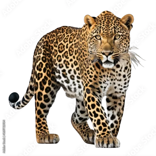 Obraz leopard on a transparent background png isolated Generative Ai