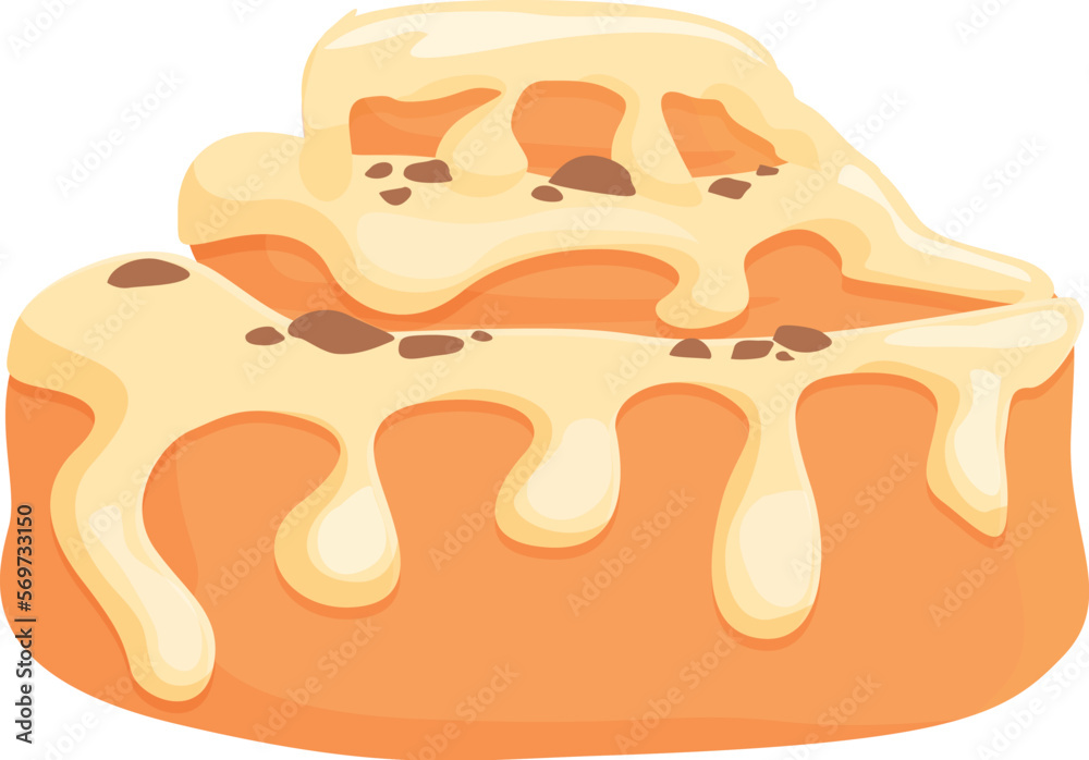 Meal cinnamon roll bun icon cartoon vector. Pastry food. Cake menu