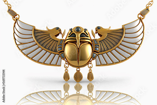 colar de ouro egipcio escaravelho dourado 