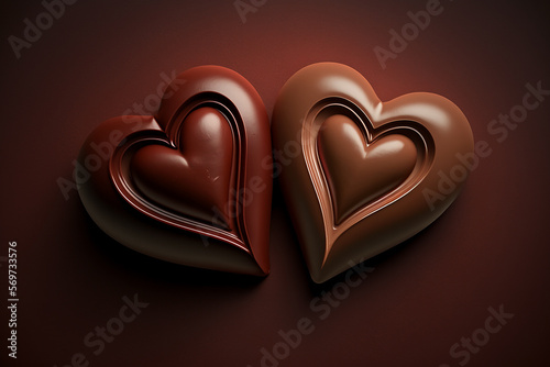 corações de chocolate , conceito de amor e paixão dia dos namorados feliz 