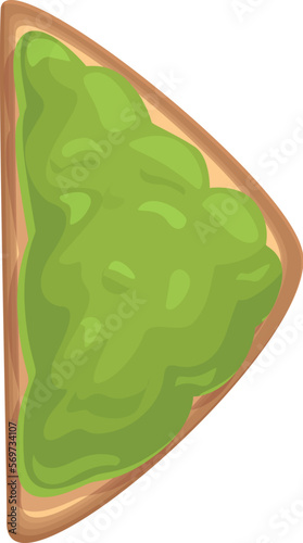 Lunch avocado toast icon cartoon vector. Slice meal. Cereal piece