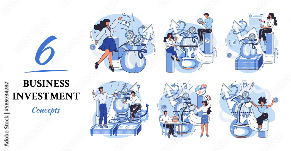 Fototapeta premium Business investment metaphor. Investment capital for profit and income multiplying. Buying shares and funds, modern economy. Investor strategy, financing business activities. Active or passive income