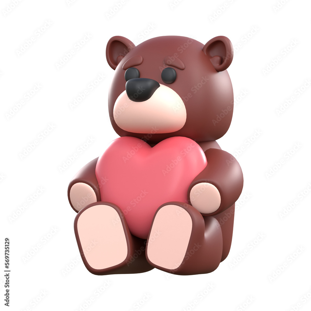 3d rendering LOVE BEAR valentine icon 3d rendering LOVE BEAR valentine icon