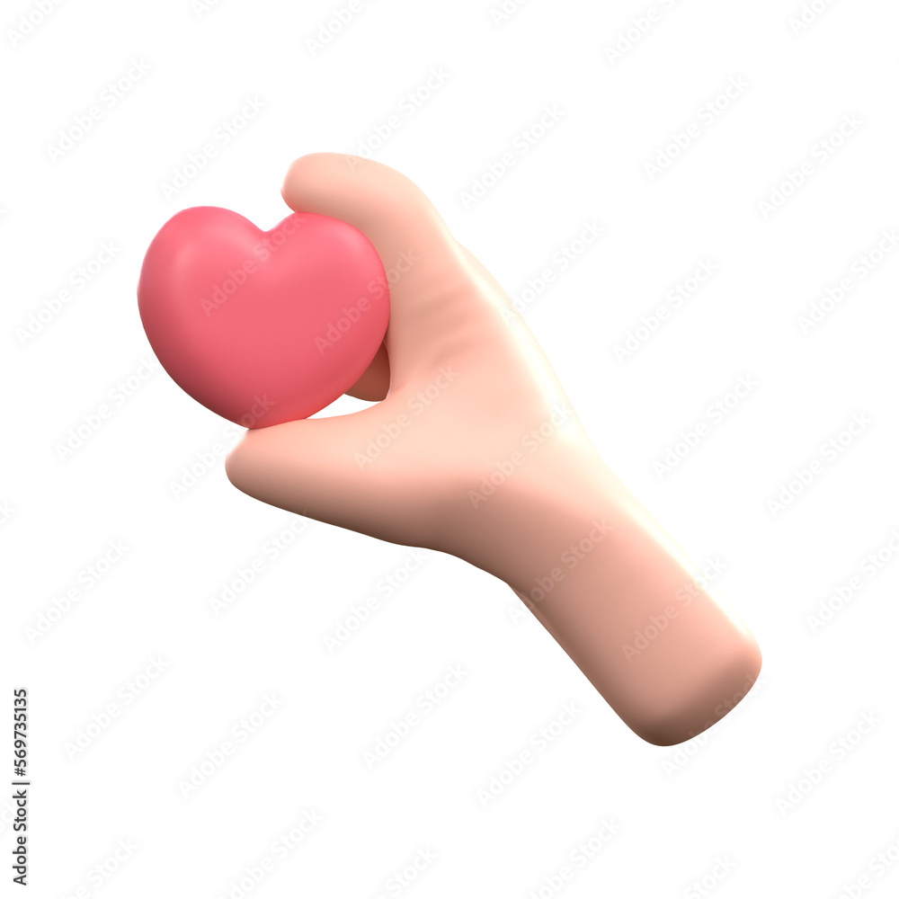 Fototapeta premium 3d rendering LOVE HAND valentine icon
