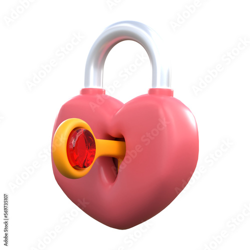 3d rendering LOVE SECURITY valentine icon