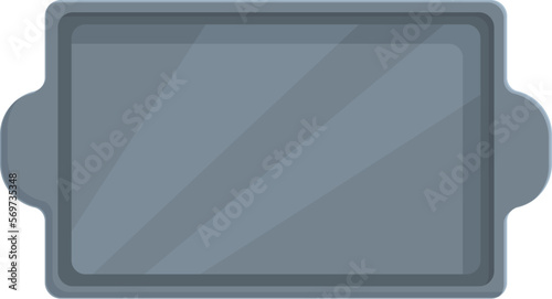 Metal tray icon cartoon vector. Food bakery. Wok form