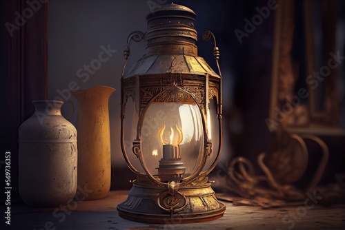 Halfrear Lighting of Old Lamp