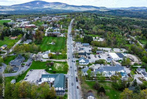 Aerial view of New London, New Hampshire  photo