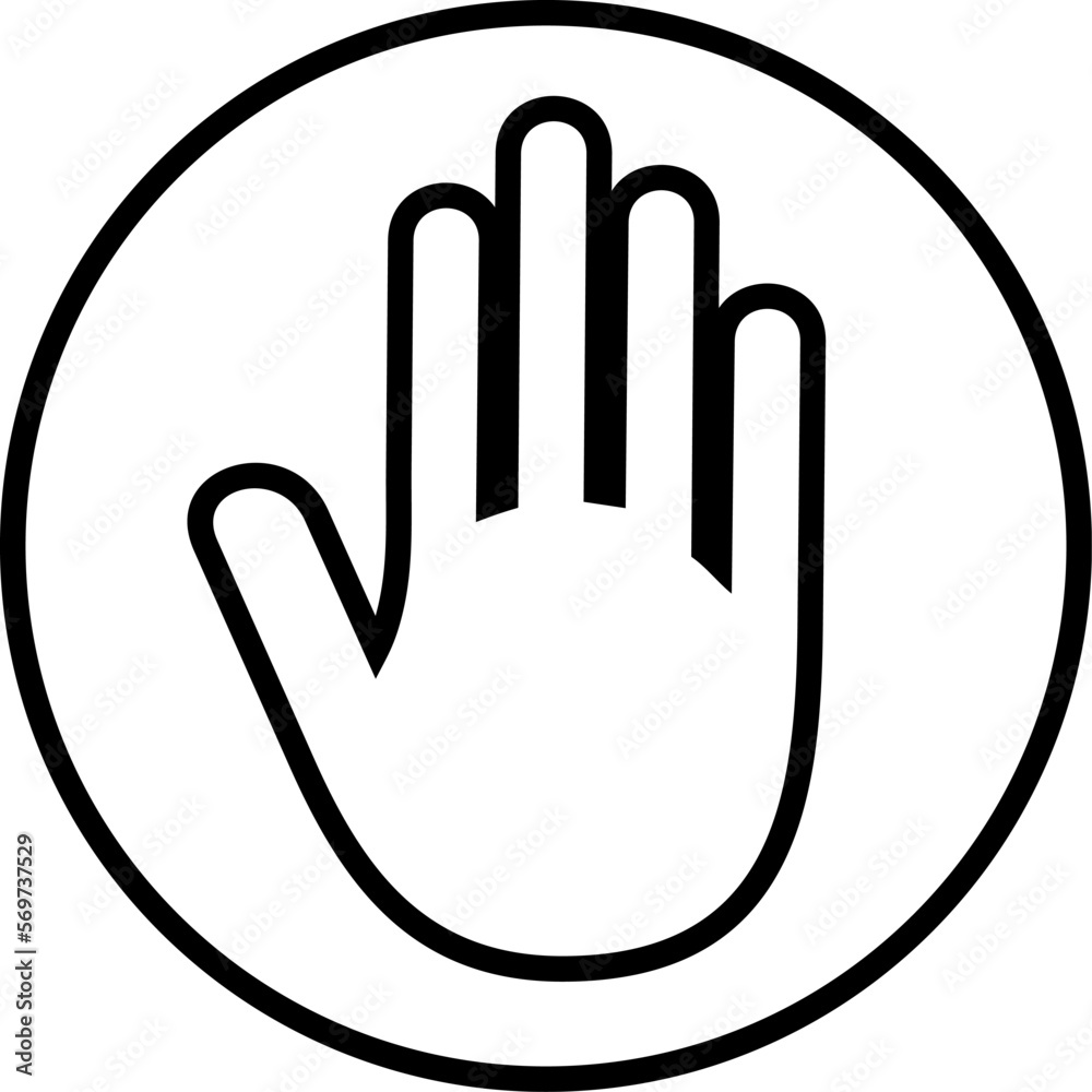 Obraz premium hand icon vector, stop gesture, no bullying.
