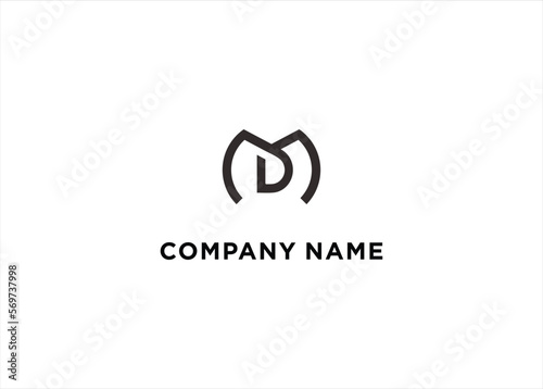 MD DM letter logo design vector template