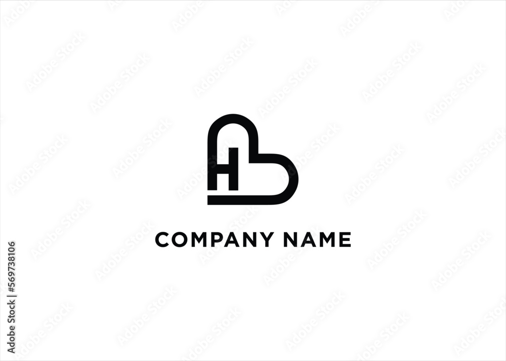 H letter vector logo with heart shape modern and minimal design concept H letter vector logo with heart shape modern and minimal design concept