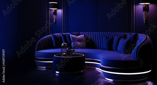 living room interior with modern sofa AI