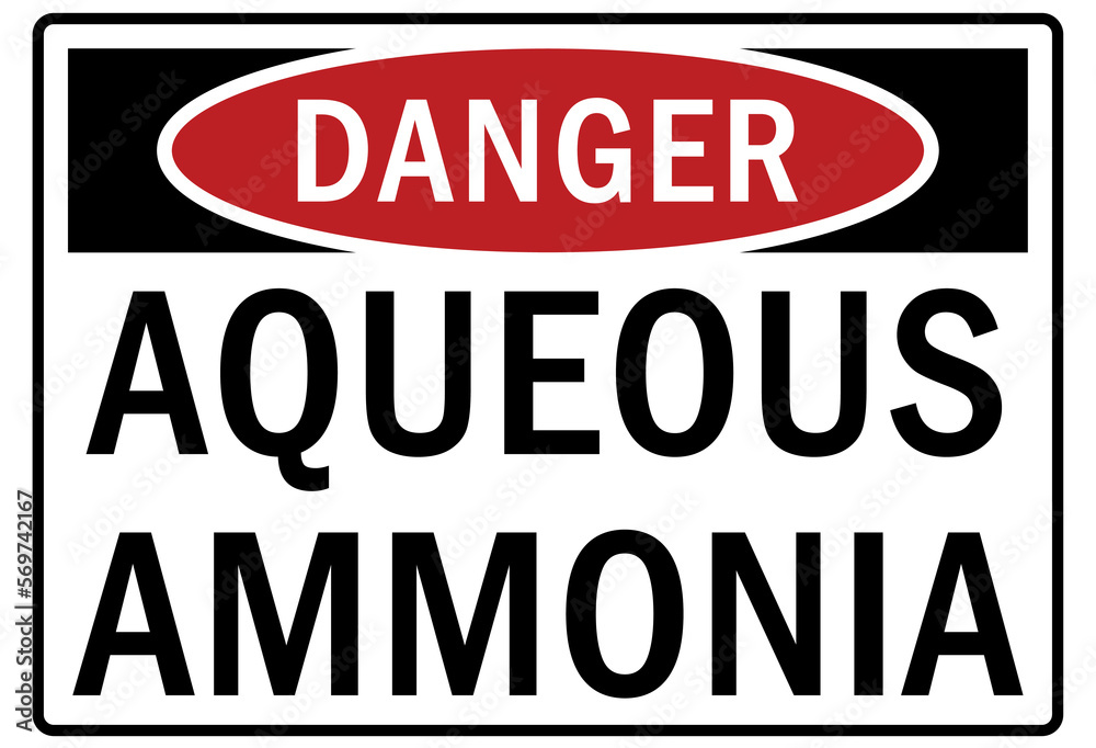 Ammonia sign and labels aqueous ammonia Ammonia sign and labels aqueous ammonia